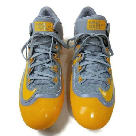 Nike Huarache 2KFilth Pro Low Metal Baseball Cleat Mens 14 Yellow Gray New - Picture 3 of 7